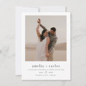 Invitación de Boda Boho y Elegante con 2 Fotos Einladung (Vorderseite)