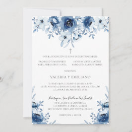 Invitación de Boda Catolica Azul Marino Wedding Einladung