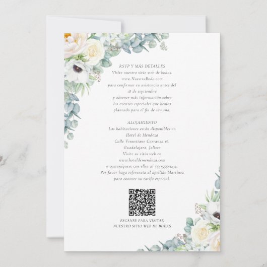 Invitación de Boda Catolica Hochzeit feierlich Einladung (Rückseite)