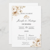 Invitación de boda con flor blanca einladung (Vorne/Hinten)