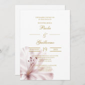 Invitación de boda con flor orquídea einladung (Vorne/Hinten)