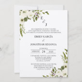 invitación de boda con flores blancas  einladung (Vorderseite)