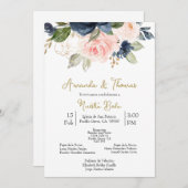 Invitación de boda con flores de primavera einladung (Vorne/Hinten)