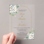 Invitacion de boda con ramo blanco acryleinladungen (Insitu (Handheld))