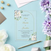 Invitacion de boda con ramo blanco acryleinladungen (In Situ (Hochzeit))