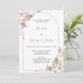 Invitacion de boda con ramo blanco einladung (Stehend Vorderseite)