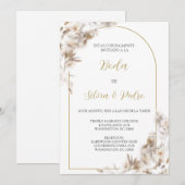 Invitacion de boda con ramo blanco einladung (Vorne/Hinten)