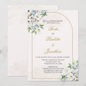 Invitacion de boda con ramo blanco einladung (Vorne/Hinten)