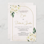 Invitacion de boda con ramo blanco einladung (Vorne/Hinten)