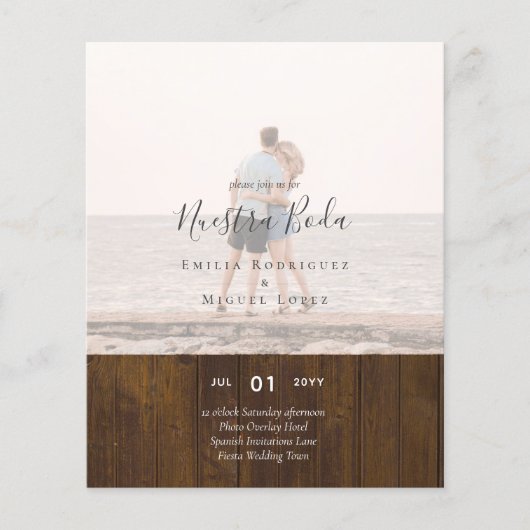 Invitación de Boda con Superposición de Fotos Flyer (Vorne)