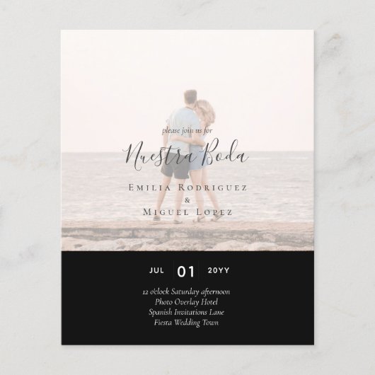 Invitación de Boda con Superposición de Fotos Flyer (Vorne)
