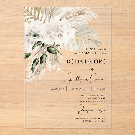 Invitación de boda de oro acryleinladungen (Vorderseite)