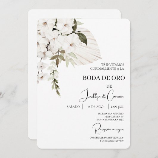 Invitación de boda de oro einladung (Vorne/Hinten)