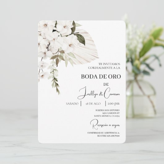 Invitación de boda de oro einladung (Stehend Vorderseite)