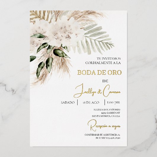 Invitación de boda de oro folieneinladung (Vorderseite)