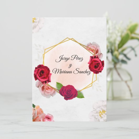 Invitacion de boda einladung (Stehend Vorderseite)