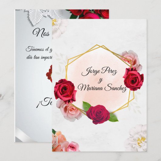 Invitacion de boda einladung (Vorne/Hinten)