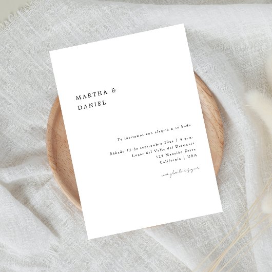 Invitación de boda elegante | Spanische Hochzeit Einladung