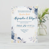 Invitación de Boda Elegante y Personalizada Einladung (Stehend Vorderseite)