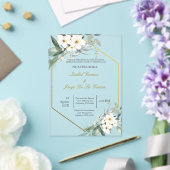 Invitacion de boda en espanol con flor blanca acryleinladungen (In Situ (Hochzeit))