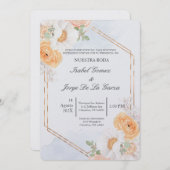 Invitacion de boda en espanol tema primavera einladung (Vorne/Hinten)