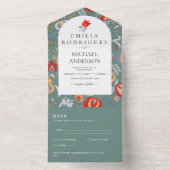 Invitación de Boda Español Inglés UAwg FOLKART All In One Einladung (Innen Boden)