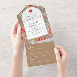 Invitación de Boda Español Inglés UAwg FOLKART All In One Einladung
