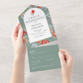 Invitación de Boda Español Inglés UAwg FOLKART All In One Einladung (Abreißen)