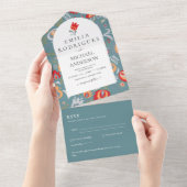 Invitación de Boda Español Inglés UAwg FOLKART All In One Einladung (Abreißen)
