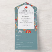 Invitación de Boda Español Inglés UAwg FOLKART All In One Einladung (Innen Boden)