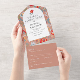 Invitación de Boda Español Inglés UAwg FOLKART All In One Einladung