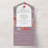 Invitación de Boda Español Inglés UAwg FOLKART All In One Einladung (Innen Boden)