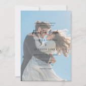 Invitación De Boda Foto Descolorida Caligrafía Einladung (Vorderseite)