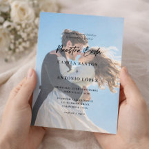 Invitación De Boda Foto Descolorida Caligrafía