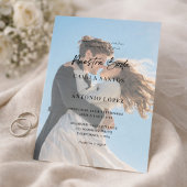 Invitación De Boda Foto Descolorida Caligrafía Einladung