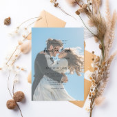 Invitación De Boda Foto Descolorida Caligrafía Einladung