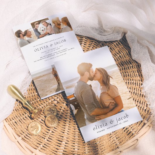 Invitación de Boda Moderna y Minimalisti 5 Fotos Einladung