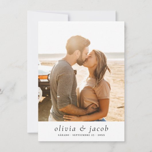 Invitación de Boda Moderna y Minimalisti 5 Fotos Einladung (Vorderseite)