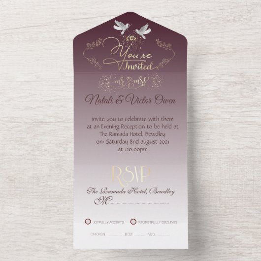invitación de boda personalizada con anillos all in one einladung (Innen Boden)