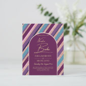Invitación de boda púrpura turquesa oder Spanisch (Stehend Vorderseite)