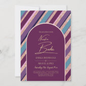 Invitación de boda púrpura turquesa oder Spanisch Einladung (Vorderseite)