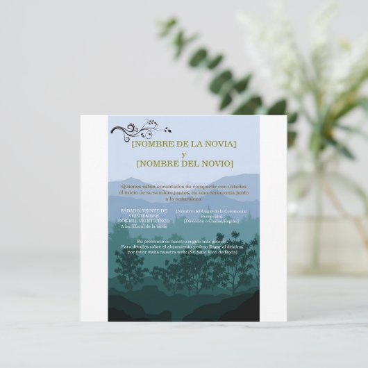 Invitación de Boda Rústica Elegante (Stehend Vorderseite)