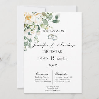 Invitación de boda tema greenery einladung