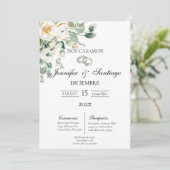 Invitación de boda tema greenery einladung (Stehend Vorderseite)