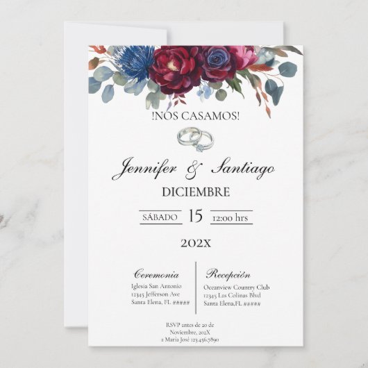 Invitación de boda tema jewel  einladung (Vorderseite)