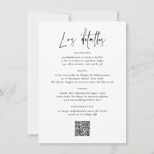 Invitación de Boda Todo en Uno Einladung (Rückseite)