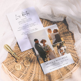 Invitación de Boda Todo en Uno Elegante 3 Fotos Einladung