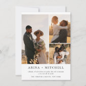 Invitación de Boda Todo en Uno Elegante 3 Fotos Einladung (Vorderseite)