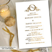 Invitacion De Boda Todo Incluido de Metal Dorado Folieneinladung
