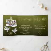Invitación de boda verde con purpurina dreifach gefaltete einladung (Innenseite)